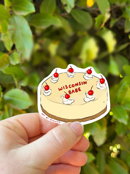 Wisconsin Babe Cake Stickers | Fancy Cake Stickers | Waterproof Stickers | Vinyl Stickers | Laptop Stickers | State Cake Sticker