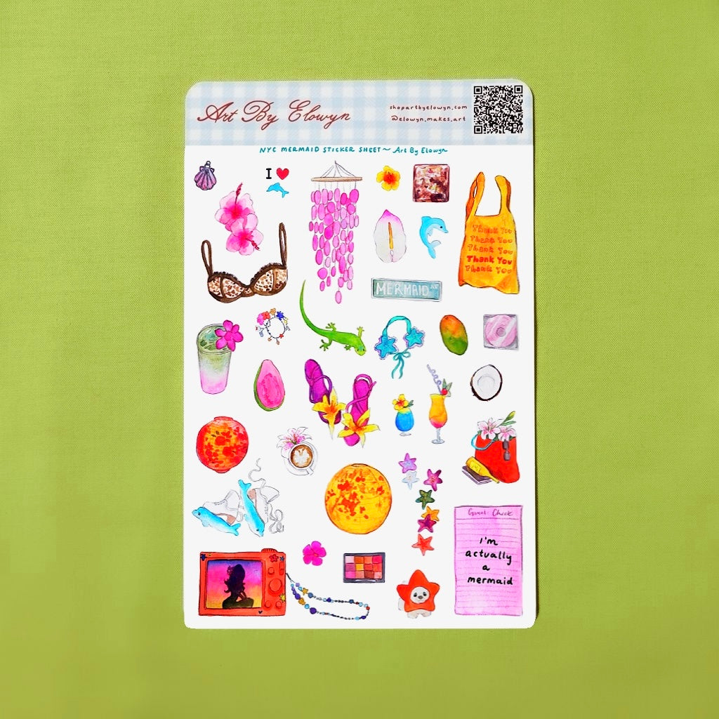 NYC Mermaid Sticker Sheet
